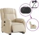 vidaXL Podnoszony fotel masujący, elektryczny, rozkładany, kremowy 5