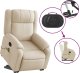 vidaXL Podnoszony fotel masujący, elektryczny, rozkładany, kremowy 10