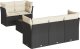 vidaXL 7-cz. zestaw wypoczynkowy do ogrodu, z poduszkami, czarny 2