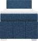 vidaXL Łóżko kontynentalne z materacem, niebieskie, tkanina 100x200 cm 4