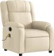 vidaXL Rozkładany fotel masujący, kremowy, obity tkaniną 3