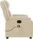 vidaXL Rozkładany fotel masujący, kremowy, obity tkaniną 8