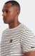 Ombre Męski t-shirt w paski z naszywką Ombre Design  kremowo-czarny V1 OM-TSCT-0183 XXL 1