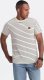 Ombre Męski t-shirt w paski z naszywką Ombre Design  kremowo-czarny V1 OM-TSCT-0183 XXL 2