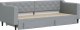 vidaXL vidaXL Sofa rozsuwana z szufladami, jasnoszara, 80x200 cm, tkanina 3