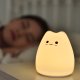 Retoo LAMPKA NOCNA DLA DZIECI KOTEK LED KOLOROWA SILIKON 4