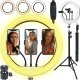 Lampa pierścieniowa Retoo LAMPA PIERŚCIENIOWA LED SELFIE RING STATYW PILOT + UCHWYT NA TELEFON 210CM 1