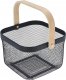 Storage Solutions Koszyk metalowy z drewnianym uchwytem, 25 x 24,5 x 18 cm 1