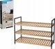 Storage Solutions Półka na buty, 3 poziomy, bambus i metalowy stelaż, 70 x 30 x 48,5 cm 1