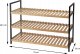 Storage Solutions Półka na buty, 3 poziomy, bambus i metalowy stelaż, 70 x 30 x 48,5 cm 2