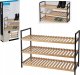 Storage Solutions Półka na buty, 3 poziomy, bambus i metalowy stelaż, 70 x 30 x 48,5 cm 3