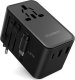 Choetech Adapter podróżny Choetech PD5022 70W EU / US / AUS / UK z wbudowanym kablem USB-C - czarny 1