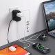Choetech Adapter podróżny Choetech PD5021 45W EU / US / AUS / UK z wbudowanym kablem USB-C - czarny 3