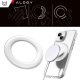 Alogy Blaszka magnetyczna do MagSafe naklejka Ring Pierścień Nakładka na Uchwyt Uniwersalna skórzana Alogy Magnetic biała 2