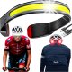 Latarka Alogy Latarka czołówka lampka LED COB do biegania na rower mocna akumulator USB Typ C czołowa Alogy na czoło IPX4 czarna 15