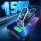 Ładowarka Joyroom Ładowarka samochodowa USB QC 3.0 2x USB-C PD 150W rozdzielacz JoyRoom Car Charger 4w1 LED RGB czarna 1