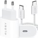 Ładowarka Alogy Ładowarka sieciowa szybka mocna 35W USB-C USB typ C PD GaN do iPhone 15 +Kabel type-C 1m Alogy Biała 2