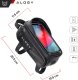 Alogy Etui sakwa rowerowa na telefon 6.7 cali torba uchwyt na rower ramę pojemna 2l wodoodporna Czarna Alogy 19