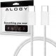 Kabel USB Alogy Kabel USB-C typ C mocny szybki 60W PD 1M do iPhone 15 Alogy nylonowy przewód Biały 14