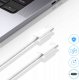 Kabel USB Alogy Kabel USB-C typ C mocny szybki 60W PD 1M do iPhone 15 Alogy nylonowy przewód Biały 10