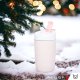 Alogy Kubek termiczny termos z ustnikiem słomką na kawę herbatę yerba mate 480ml bidon próżniowy Alogy Stalowy Różowy + Szczotka do mycia 10