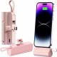 Powerbank Alogy PowerBank 5000mAh Alogy bank energii kieszonkowy mały ładowarka zewnętrzna Power Bank USB-C i lightning Różowy 1
