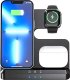 Ładowarka Alogy Ładowarka Bezprzewodowa Indukcyjna Qi QC 3.0 3w1 Szybka do Apple iPhone Airpods Watch Stacja ładująca 15W czarna 15