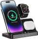 Ładowarka Alogy Ładowarka Bezprzewodowa Indukcyjna Qi QC 3.0 3w1 Szybka do Apple iPhone Airpods Watch Stacja ładująca 15W czarna 17