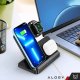Ładowarka Alogy Ładowarka Bezprzewodowa Indukcyjna Qi QC 3.0 3w1 Szybka do Apple iPhone Airpods Watch Stacja ładująca 15W czarna 5