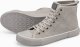 Ombre Wysokie buty męskie trampki z dekoracyjną lamówką  popielate V3 OM-FOTH-0158 44 5