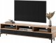 Selsey Szafka RTV Rikke 3d 160 cm Dąb naturalny / Czarny mat LED 1