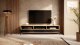 Selsey Szafka RTV Rikke 3d 160 cm Dąb naturalny / Czarny mat LED 3