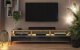Selsey Szafka RTV Rikke 3d 160 cm Dąb naturalny / Czarny mat LED 7