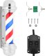 Physa Słupek szyld fryzjerski barberski barber pole obrotowy podświetlany 38 cm - srebrny Słupek szyld fryzjerski barberski barber pole obrotowy podświetlany 38 cm - srebrny 1