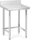 Royal Catering Stół stolik blat roboczy stalowy nierdzewny przyścienny z rantem 64x64cm Stół stolik blat roboczy stalowy nierdzewny przyścienny z rantem 64x64cm 1