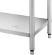 Royal Catering Stół blat roboczy stalowy nierdzewny przyścienny z rantem 2 półki 200x60cm Stół blat roboczy stalowy nierdzewny przyścienny z rantem 2 półki 200x60cm 3
