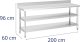 Royal Catering Stół blat roboczy stalowy nierdzewny przyścienny z rantem 2 półki 200x60cm Stół blat roboczy stalowy nierdzewny przyścienny z rantem 2 półki 200x60cm 6