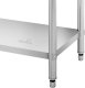 Royal Catering Stół blat roboczy stalowy nierdzewny przyścienny z rantem 2 półki 200x70cm Stół blat roboczy stalowy nierdzewny przyścienny z rantem 2 półki 200x70cm 3