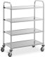 Royal Catering Wózek kelnerski cateringowy do serwowania 4 półki 73 x 38 cm do 144 kg Wózek kelnerski cateringowy do serwowania 4 półki 73 x 38 cm do 144 kg 1