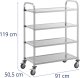 Royal Catering Wózek kelnerski cateringowy do serwowania 4 półki 73 x 38 cm do 144 kg Wózek kelnerski cateringowy do serwowania 4 półki 73 x 38 cm do 144 kg 4