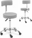 Physa Krzesło taboret hoker kosmetyczny z oparciem na kółkach do 150 kg WELLS szary Krzesło taboret hoker kosmetyczny z oparciem na kółkach do 150 kg WELLS szary 1
