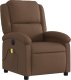 vidaXL vidaXL Rozkładany fotel masujący, elektryczny, brązowy, tkanina 4