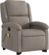 vidaXL vidaXL Podnoszony fotel masujący, rozkładany, kolor taupe, tkanina 4