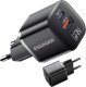 Ładowarka Essager Ładowarka USB-C+USB-A 20W Essager GaN (czarna) 2