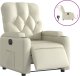 vidaXL Elektryczny fotel rozkładany, kremowy, obity sztuczną skórą 2