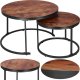 Springos Stoliki kawowe loft 2 szt. stalowe industrialne okrągłe śr. 70 cm / 39,5 cm zestaw UNIWERSALNY 2