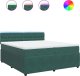 vidaXL Łóżko kontynentalne z materacem, zielone, aksamit, 200x200 cm 2