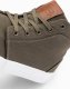 Ombre Męskie buty wysokie trampki z bawełnianego płótna  oliwkowe V4 OM-FOTH-0156 44 3