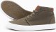 Ombre Męskie buty wysokie trampki z bawełnianego płótna  oliwkowe V4 OM-FOTH-0156 44 4