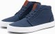 Ombre Męskie wysokie buty trampki z bawełnianego płótna  ciemnoniebieskie V1 OM-FOTH-0156 46 1